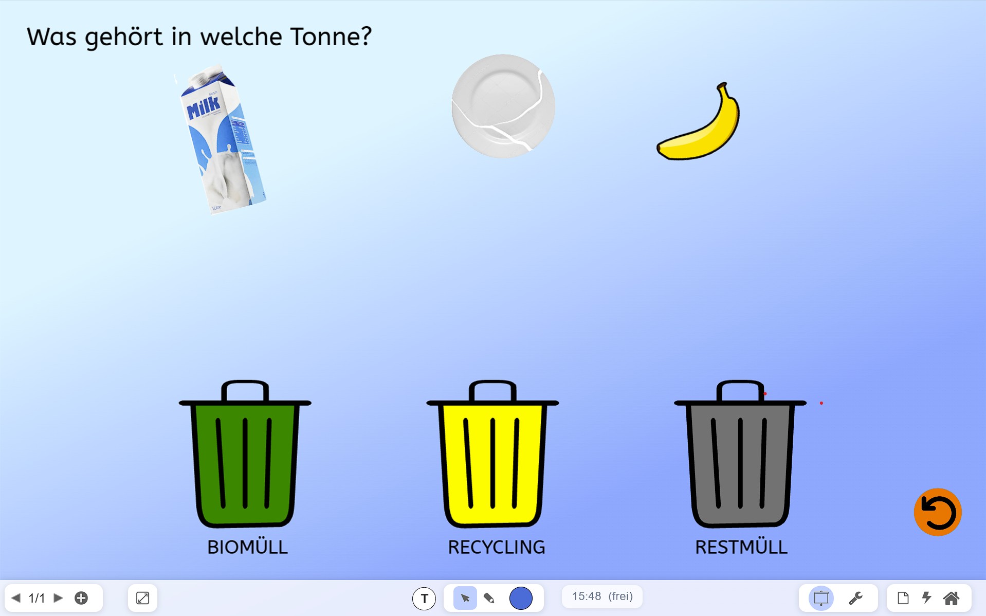 Zuordnungsübung mit grüner Rückmeldung